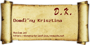 Domány Krisztina névjegykártya