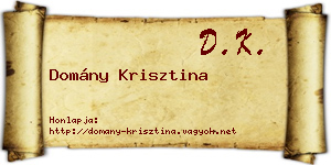 Domány Krisztina névjegykártya
